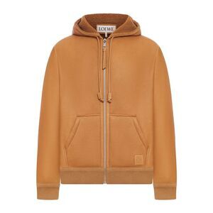 Loewe Men Shearling Jacket With Hood